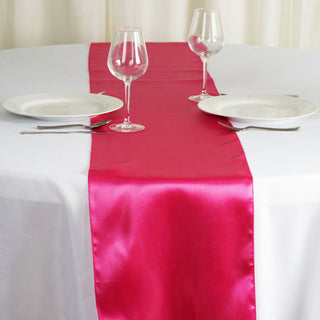 Create a Stunning Tablescape with the Fuchsia Satin Table Runner