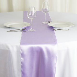 Enhance Your Wedding Decor with the Lavender Satin Table Runner