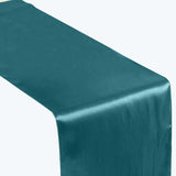 12inch x 108inch Peacock Teal Seamless Satin Table Runner