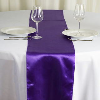 Complete Your Purple Table Decor with the 12x108 Purple Satin Table Runner
