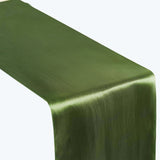 12"x108" Olive Green Satin Table Runner