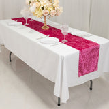 Fuchsia Premium Crushed Velvet Table Runner 190GSM - 12x108inch