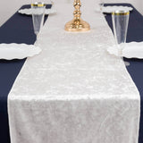 White Premium Crushed Velvet Table Runner 190GSM