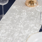 White Premium Crushed Velvet Table Runner 190GSM