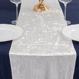 White Premium Crushed Velvet Table Runner 190GSM