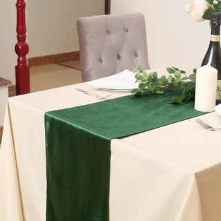 Create a Luxurious and Enchanting Atmosphere with the Hunter Emerald Green Velvet Table Runner