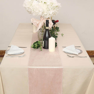 Elevate Your Event with the Blush Premium Velvet Table Runner