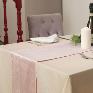 Enhance Your Table Setting with the Blush Premium Velvet Table Runner