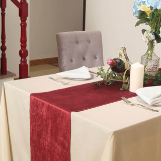 Add a Touch of Luxury with the Burgundy Premium Velvet Table Runner