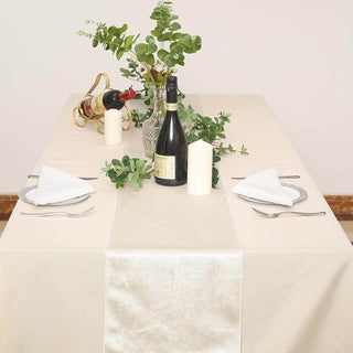 Ivory Premium Velvet Table Runner - Add Elegance to Your Event Decor