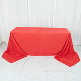 90x156inch Red Accordion Crinkle Taffeta Rectangular Tablecloth