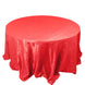 132inch Red Accordion Crinkle Taffeta Seamless Round Tablecloth