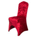 Red Crushed Velvet Spandex Stretch Wedding Chair Cover With Foot Pockets - 190 GSM#whtbkgd