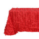 90x156inch Red 3D Leaf Petal Taffeta Fabric Rectangle Tablecloth