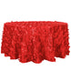 120inch Red 3D Leaf Petal Taffeta Fabric Round Tablecloth