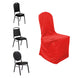 Red Polyester Banquet Chair Cover, Reusable Stain Resistant Slip On Chair Cover