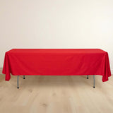 60x102inch Red Premium Scuba Wrinkle Free Rectangular Tablecloth, Seamless Scuba Polyester