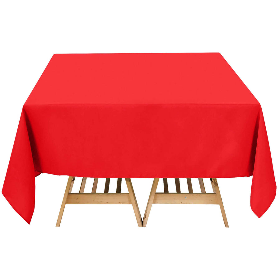 70x70inch Red 200 GSM Premium Seamless Polyester Square Tablecloth