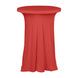 Red  Round Heavy Duty Spandex Cocktail Table Cover With Natural Wavy Drapes