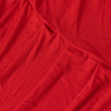 Red Ruffle Pleated Skirt Banquet Spandex Chair Slipcover, 1-Piece Stretch Fitted#whtbkgd