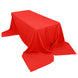 90"x156" Red Polyester Rectangular Tablecloth