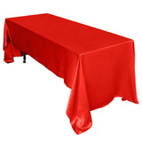 60x126 Red Satin Rectangular Tablecloth