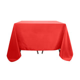 Red Polyester Square Tablecloth 90Inch