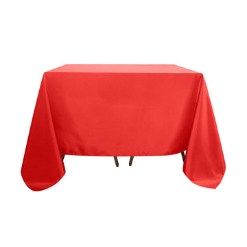 Red Polyester Square Tablecloth 90"x90"