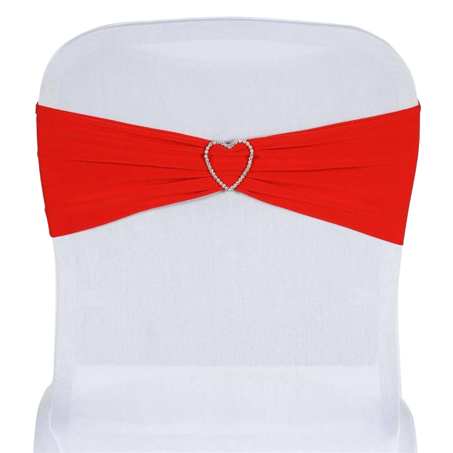 5 pack | 5"x12" Red Spandex Stretch Chair Sash