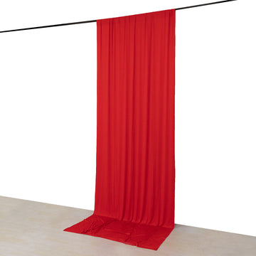 Red 4-Way Stretch Spandex Backdrop Curtain with Rod Pockets, Wrinkle Resistant Drapery Panel - 5ftx12ft