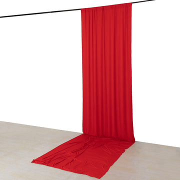 Red 4-Way Stretch Spandex Event Curtain Drapes, Wrinkle Resistant Backdrop Event Panel with Rod Pockets - 5ftx16ft