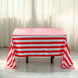 60"x102" Red White Seamless Stripe Satin Rectangle Tablecloth