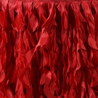 Create Unforgettable Memories with Red Curly Willow Taffeta Table Skirt