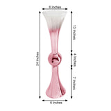 2 Pack | 24" Rose Gold Ombre Glass Reversible Latour Trumpet Vases