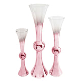2 Pack | 24" Rose Gold Ombre Glass Reversible Latour Trumpet Vases