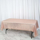 60"x102" Rose Gold|Blush Premium Sequin Rectangle Tablecloth