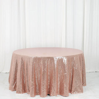 Elevate Your Event with the Rose Gold Sequin Tablecloth