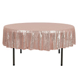 90inch Rose Gold|Blush Premium Sequin Round Tablecloth