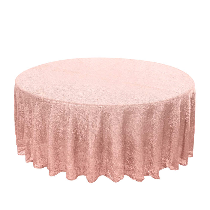 108" Rose Gold|Blush Premium Sequin Round Tablecloth