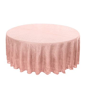 108" Rose Gold Seamless Premium Sequin Round Tablecloth