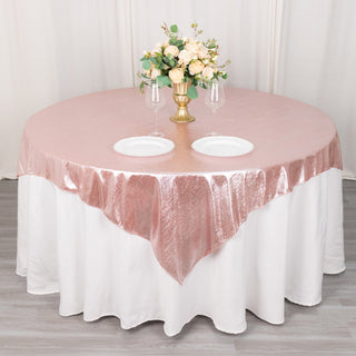 Elevate Your Event with the Rose Gold Sequin Table Overlay