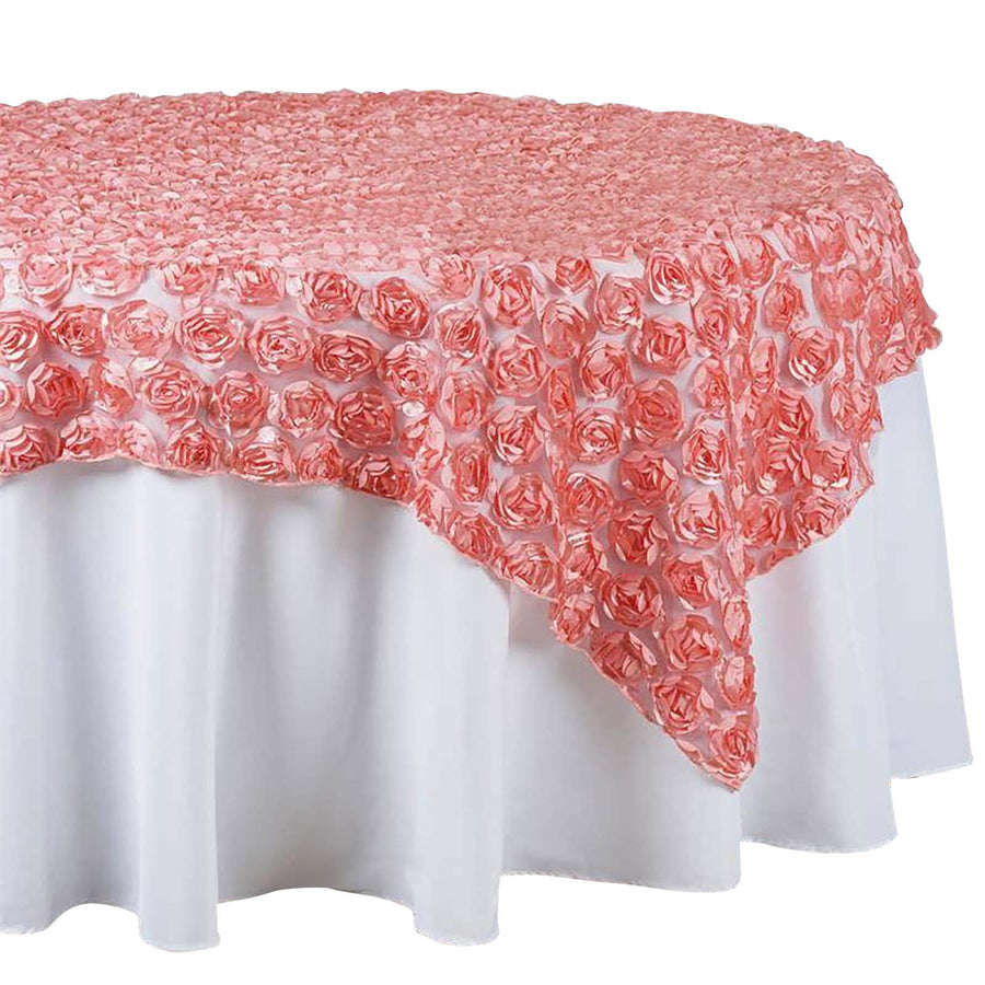 ROSE QUARTZ Wholesale Rosette 3D Print On Lace Table Overlay For Wedding Event Party Decoration - 72