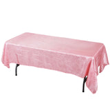 60x102 Rose Quartz Crinkle Crushed Taffeta Rectangular Tablecloth