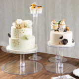 16" Round 4-Tier Clear Acrylic Cake Stand Set and Cupcake Dessert Holder