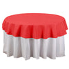 70inch Round Red Polyester Linen Tablecloth