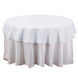 70inch Round White Polyester Linen Tablecloth