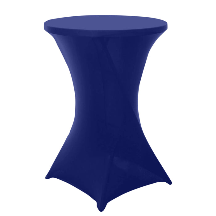 Royal Blue Highboy Spandex Cocktail Table Cover, Fitted Stretch Tablecloth for 24"-32" Dia Tables