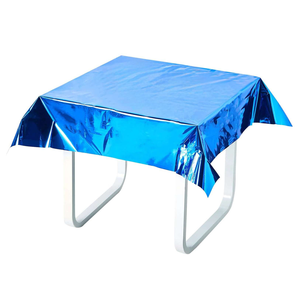 Royal Blue Metallic Foil Tablecloth 50"x50"