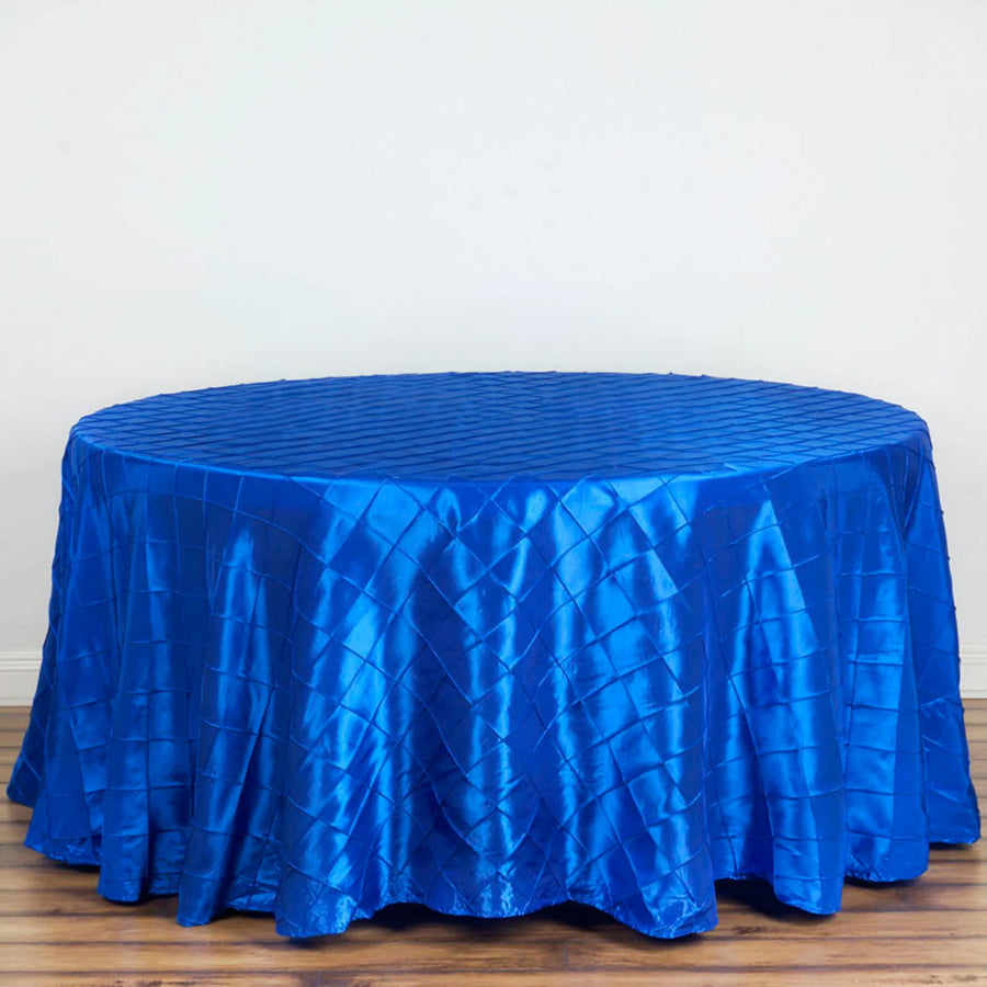 120" Royal Blue Pintuck Round Tablecloth