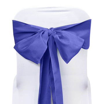 5 Pack 6"x108" Royal Blue Polyester Chair Sashes